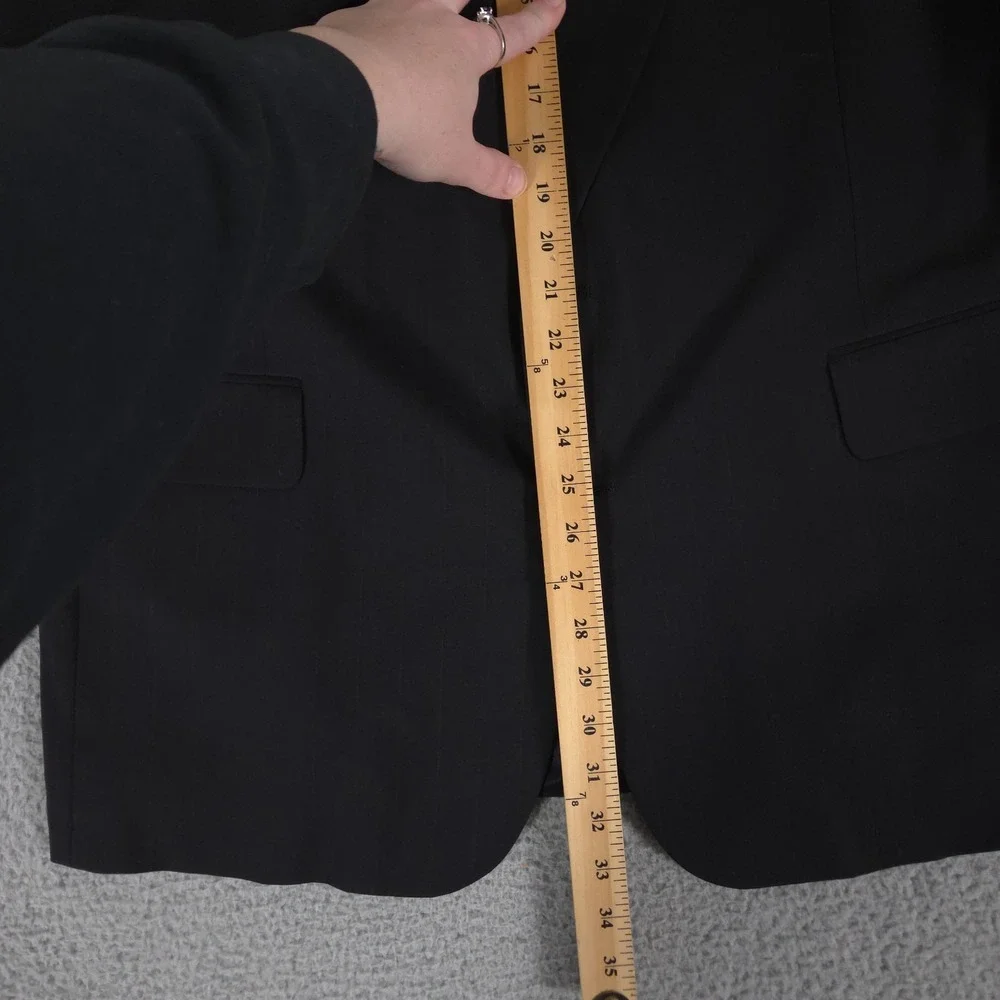 Tom James 2-Piece Suit Mens 44R Pants 34x30 Black Executive Blazer Trousers